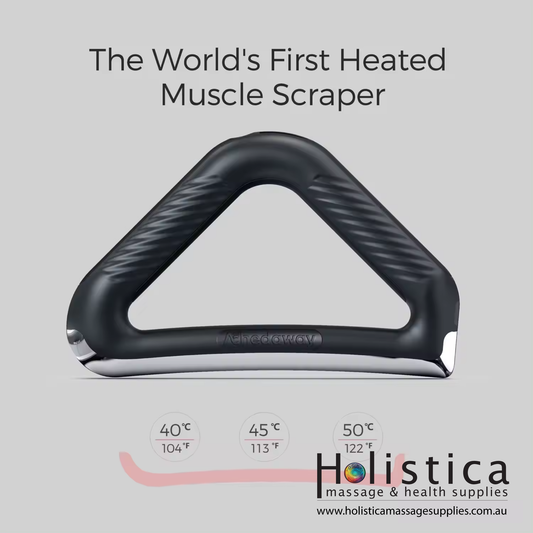 The world's first heated muscle scraper with three temperature options.
