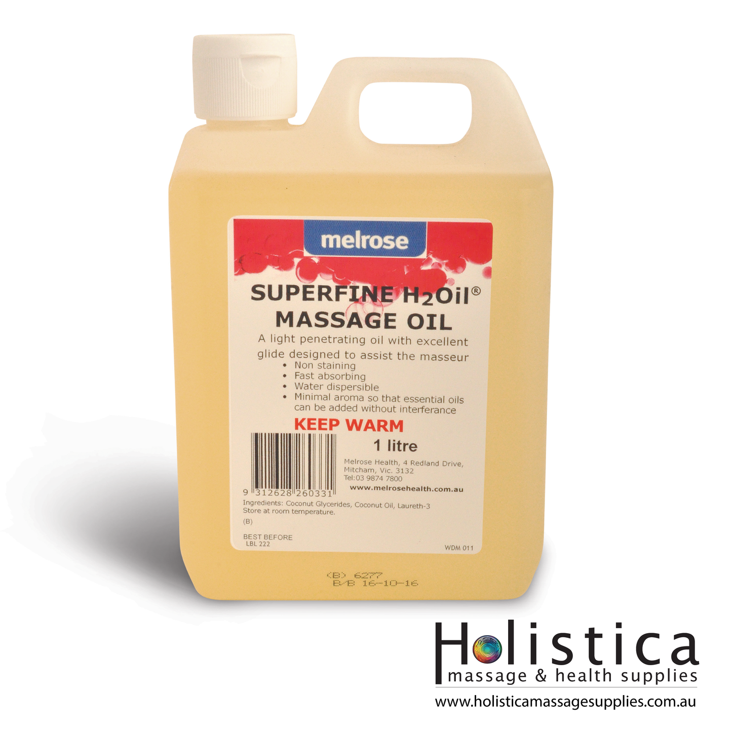 Melrose Massage Oil H2Oil Superfine 1 Litre