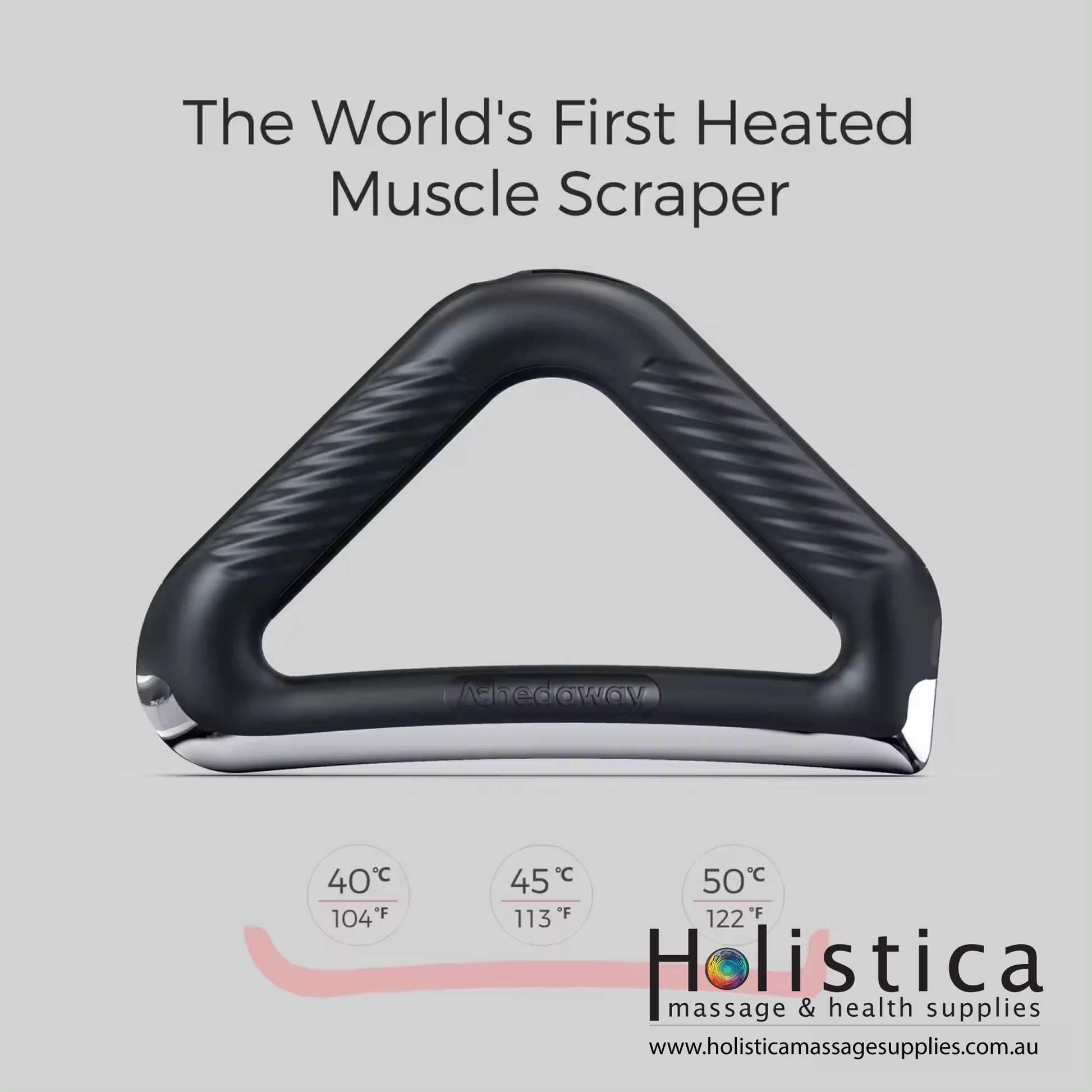 The world's first heated muscle scraper with three temperature options.