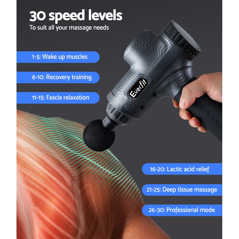 Everfit Massage Gun 30 Speed 6 Heads