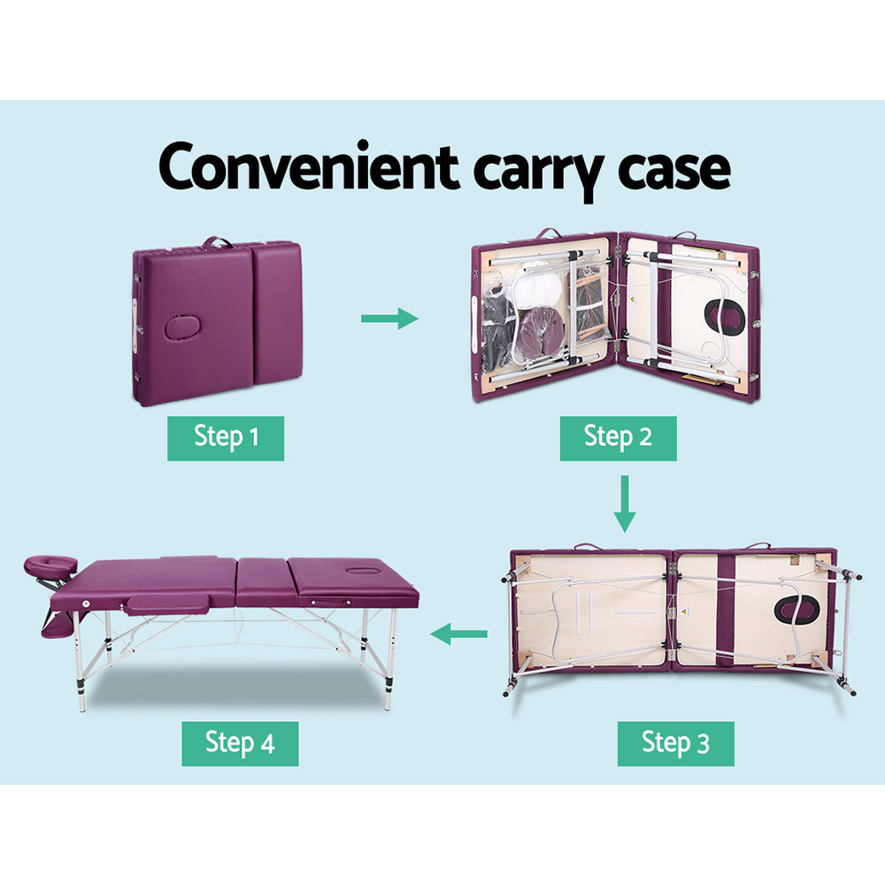 Violet Portable Massage Table- 75cm Wide
