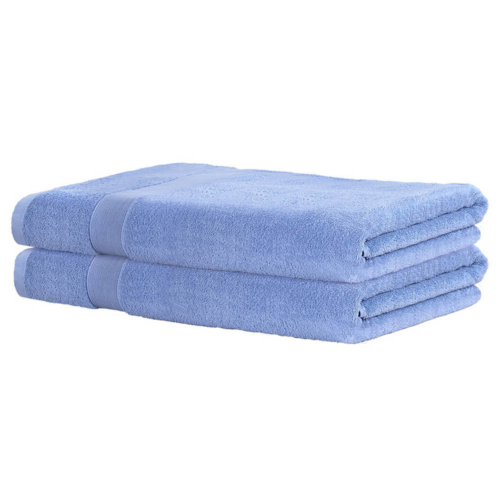 Large Bath Sheet Towels - Blue- Set of Two
