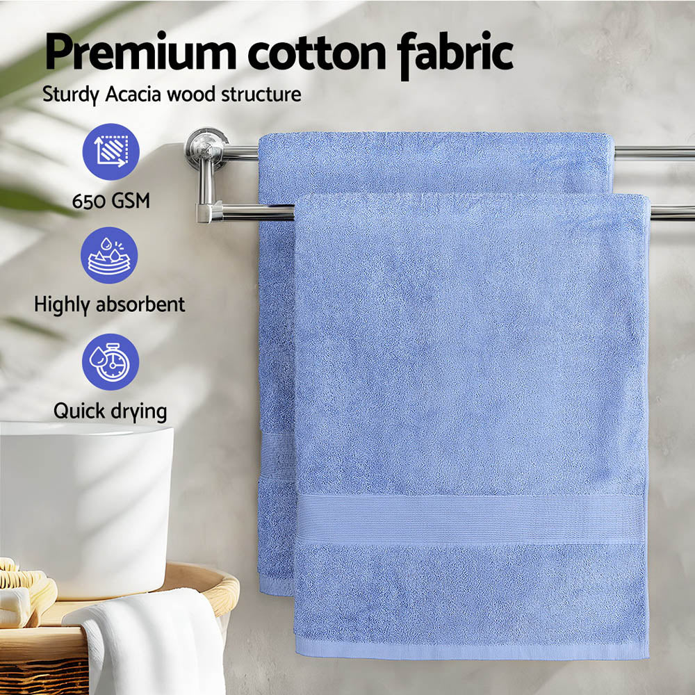 Large Bath Sheet Towels - Blue- Set of Two