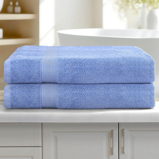 Large Bath Sheet Towels - Blue- Set of Two
