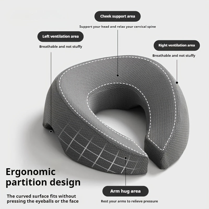 Soft O-shaped/U-shaped Face Pillow for Beauty, Massage, Ergonomic Face Pillow, Travel