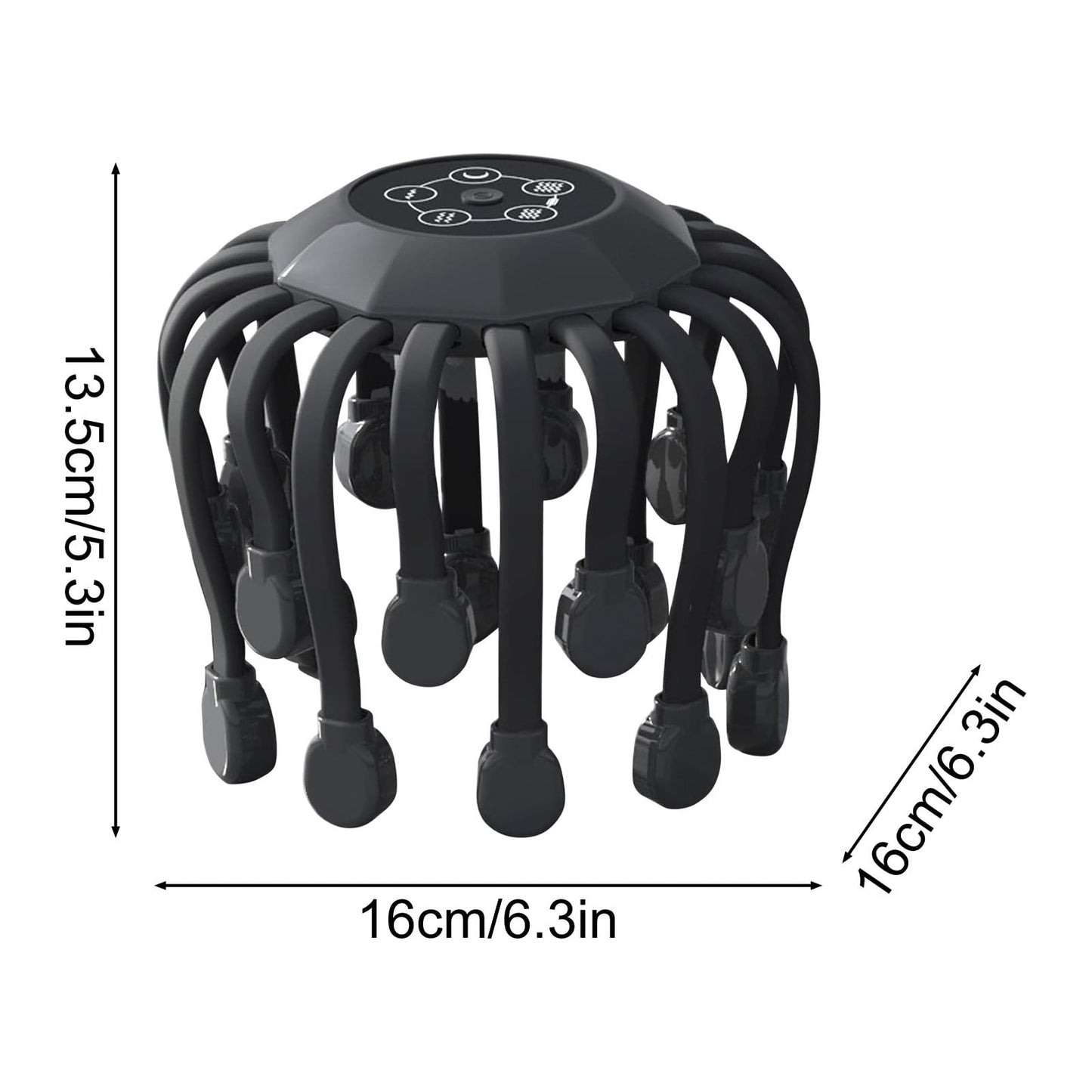 Grrvtrz Scalp Massager Motorized with 20 Individual Massage Nodes. Orange or Black