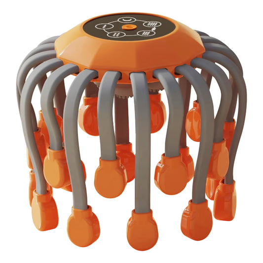Grrvtrz Scalp Massager Motorized with 20 Individual Massage Nodes. Orange or Black