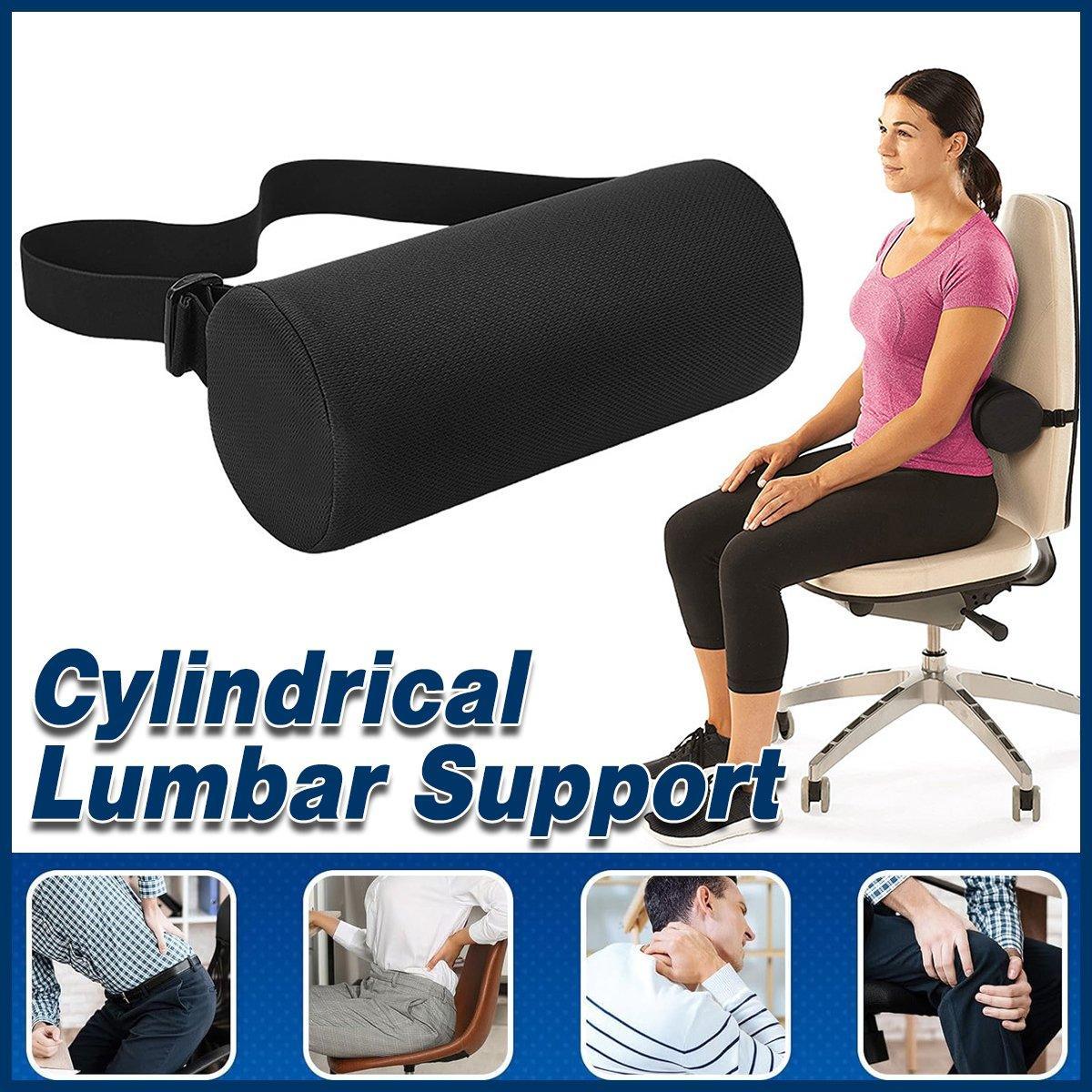 Adjustable Lumbar Support Pillow Cylindrical Back Cushion