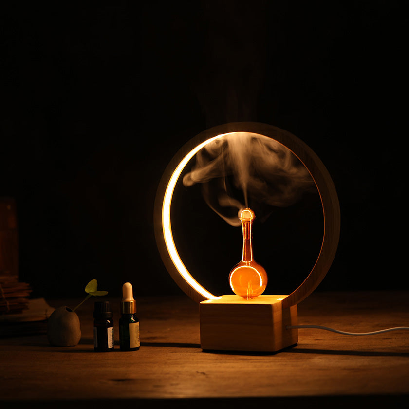 LUNA (Nebuliser+Ringlight) - Waterless Diffuser | Essential oil Burner | Aromatherapy, Glass