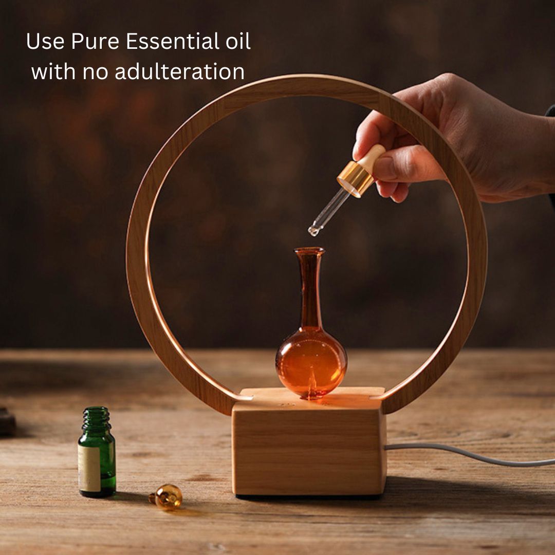 LUNA (Nebuliser+Ringlight) - Waterless Diffuser | Essential oil Burner | Aromatherapy, Glass